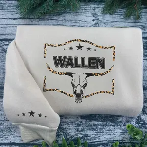 Wallen Sweathirt, Wallen Bullhead Embroidered Sweater, Wallen Western Sweatshirt, Cowgirl Wallen Crewneck Sweater, Trendy Cowboy Wallen Tee Gift, Trending Fall Clothing Christmas, Ideas Xmas Gifts, Matching For All Seasons