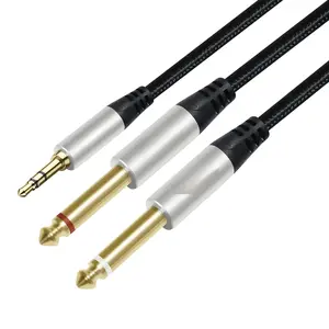 5ft 3.5mm to 1/4 Adapter Audio Stereo  TRS 1/8 to  Quarter Inch TS 6.35mm Y Splitter Guitar AMP Aux Cord for Headphones Jack Laptop Speaker Phone Mixer