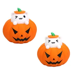 Halloween Pumpkin Cat Fidget Clicker 2 PCS 3D Printed Desk Decor for Stress Relief Fun Mechanical Keyboard
