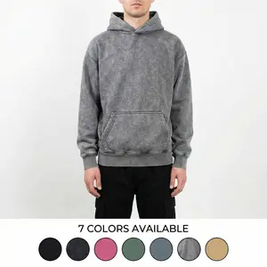 HIGH LEVEL HL Menswear Stone washed hoodie 360gsm - Black, Pink, Green, Tan, Navy, Grey - regular fit true to size Casual Cotton