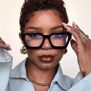 1pc High-Color Square Frame Eyeglasses | Fashion Non-Prescription Glasses – Versatile Stylish Accessory for Daily Wear