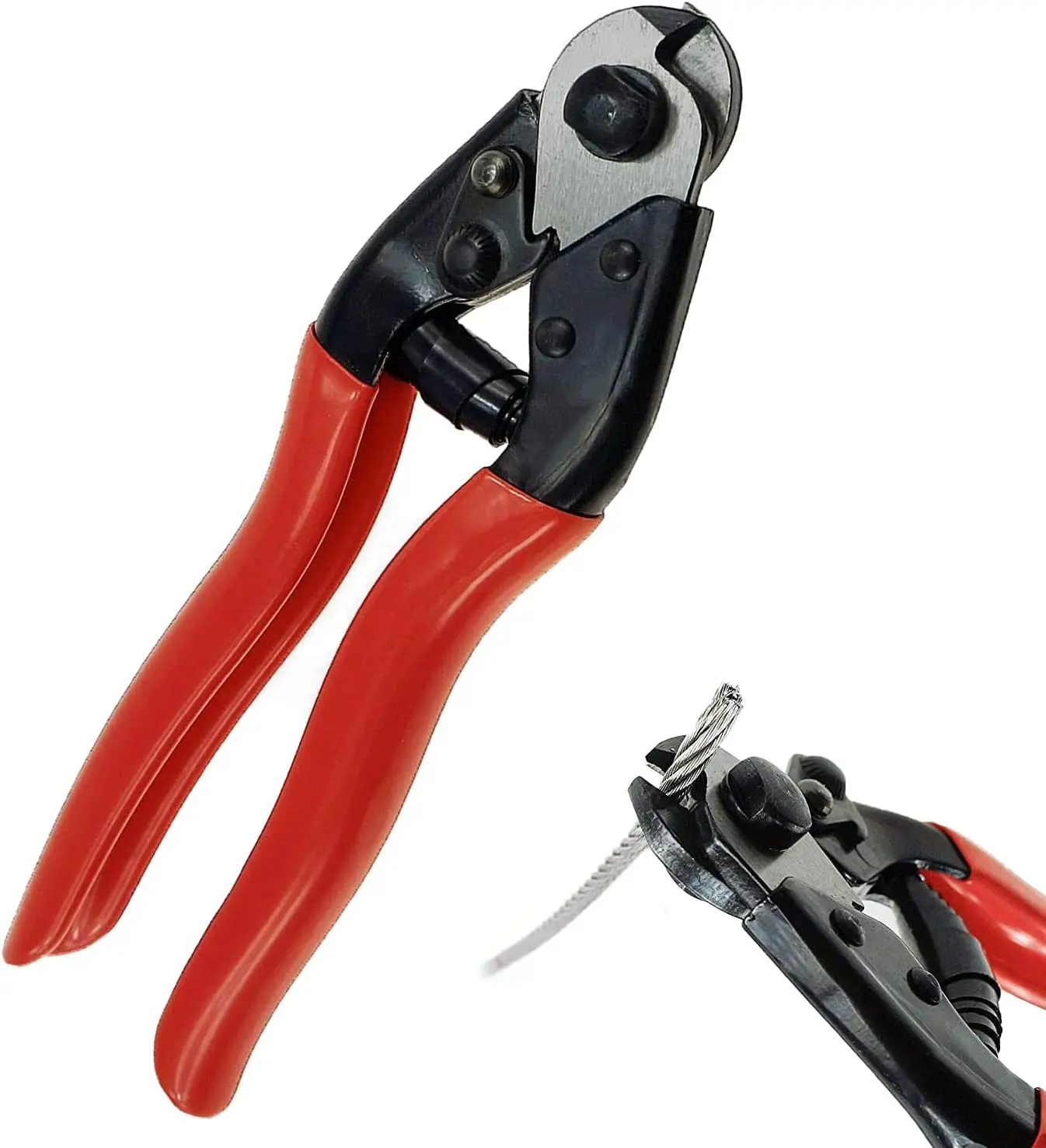 Heavy Duty Cable Cutter with Rubber Grip - Industrial & Portable Wire Cutters for 5/32" Stainless Steel Aircraft Wire Rope, Cables & Rails, Decking Railing Fencing, DIY Projects