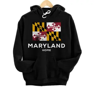 Personalized Maryland United States Flag Home Pride Pullover Hoodie
