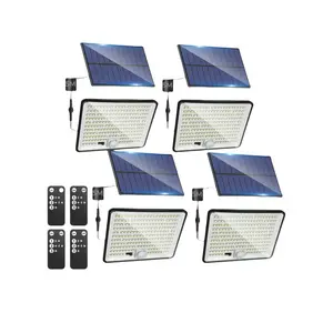 Solar Powered Outdoor Light, 204LED Remote Security Light Outdoor Motion-Sensor, Waterproof Garden Light, Flood Light for Yard Shed Garage Outside, Solar Flood Lights