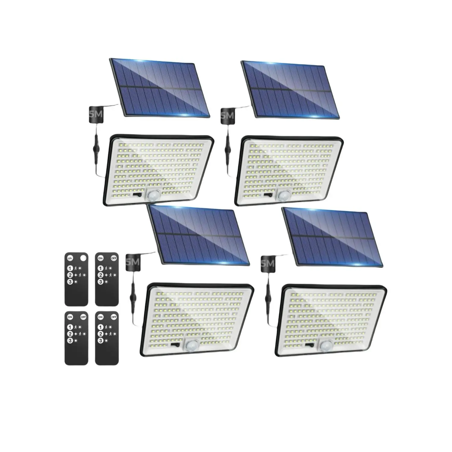 Solar Powered Outdoor Light, 204LED Remote Security Light Outdoor Motion-Sensor, Waterproof Garden Light, Flood Light for Yard Shed Garage Outside