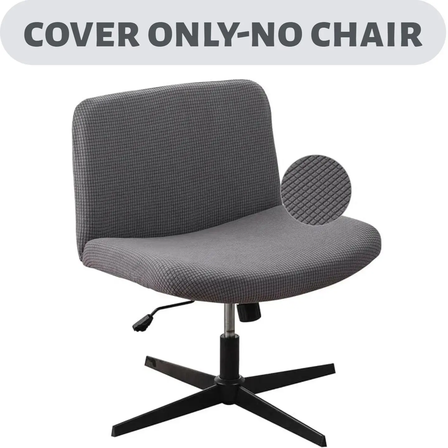 Modern Armless Office Chair Slipcover - Waterproof, Dustproof, Durable, Wrinkle-Resistant 95% Polyester 5% Spandex Mid-Back Seat Protector with Elastic Cross-Back Design (Cover Only, Not a Chair) for Home, Office Use, Households With Children