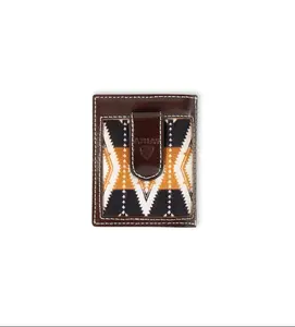 Ariat Men’s Western Money Clip Wallet – Southwest Fabric & Leather Trim