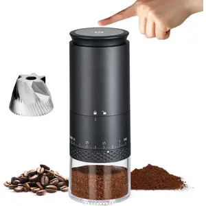 Burr Coffee  - Portable Espresso  with Stainless Steel Conical Mill for Travel, Camping - Cordless/Rechargeable Electric Coffee Bean Grinders with 38 Adjustable  Settings