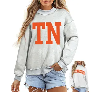 Znacicc  Women's Cozy Varsity Style Mock Neck Sweatshirt Double Printed Soft Warm  Errands Lounging Casual Days Pullover