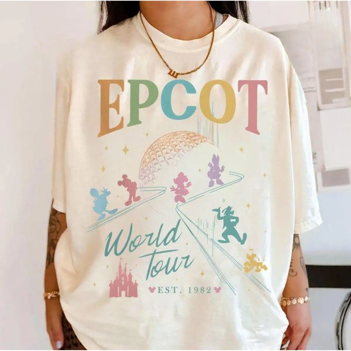 Comfort Colors Epcot World Tour Shirt, Retro Theme Park Drinking Tee, Vacation Graphic Shirt, 1982 Inspired Travel Outfit