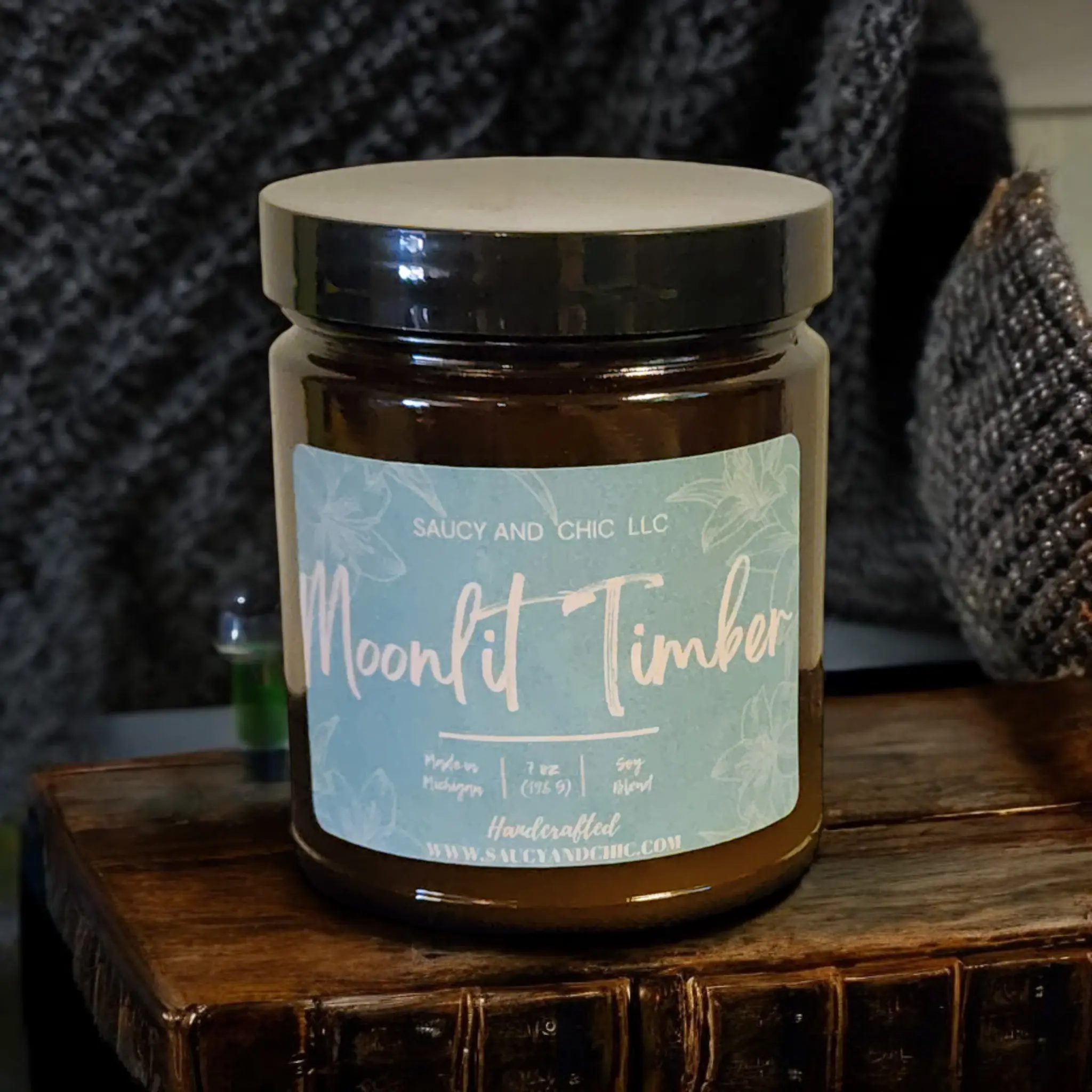 Moonlit Timber Wickless Candle – Evoke the Mystery of the Night Forest | Saucy and Chic Decor Fragrance