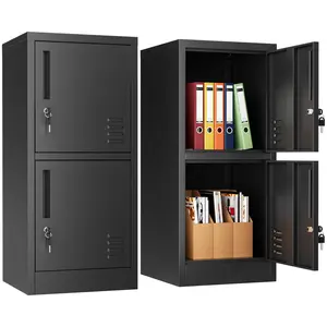 Lockable Storage Cabinet Metal Lockable Steel Storage Cabinet Organizer Lockers for Employees Vertical Metal Cabinets End Side Table Steel Bedside with Shelf