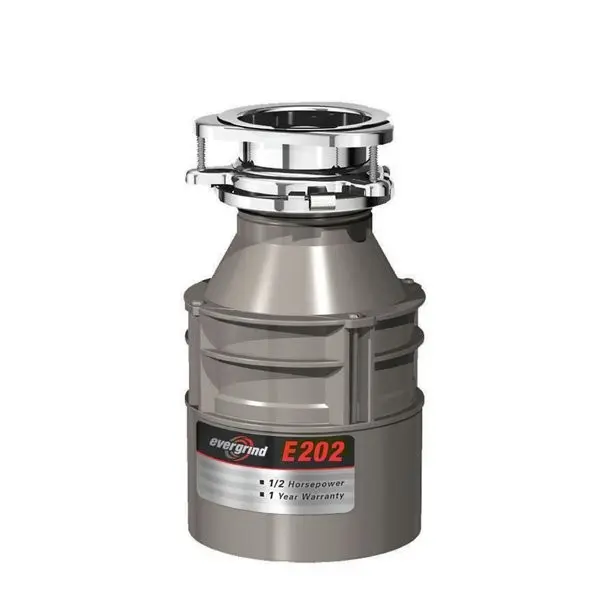 InSinkErator E202W-C Stainless Steel 6.375 in. Evergrind Single-Phase Continuous Feed Food Waste Disposer, 0.5 HP, Enamel Power Cord, Waterborne Grey