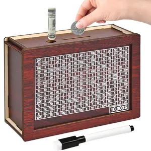 Savings Challenge Saving Box, with Savings Target Scale & Number Markers, 1000/5000/10000 Goal  Money Saving Piggy Bank for Adults Kids, Reusable, Home Decor