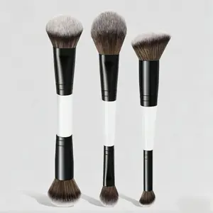 4 New Double-Ended Foundation Brushes, Loose Powder Brushes, Blush Brushes, Highlighter Brushes, Makeup Tools Contouring, And Makeup Tools Applying Makeup