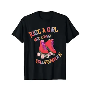 'S & 'S Short  Roller Skates Just A Who Loves Roller Skating Skate T Shirt 180gSame Style 2026 Summer Shirt Sleeved Printed T Shirt 180G
