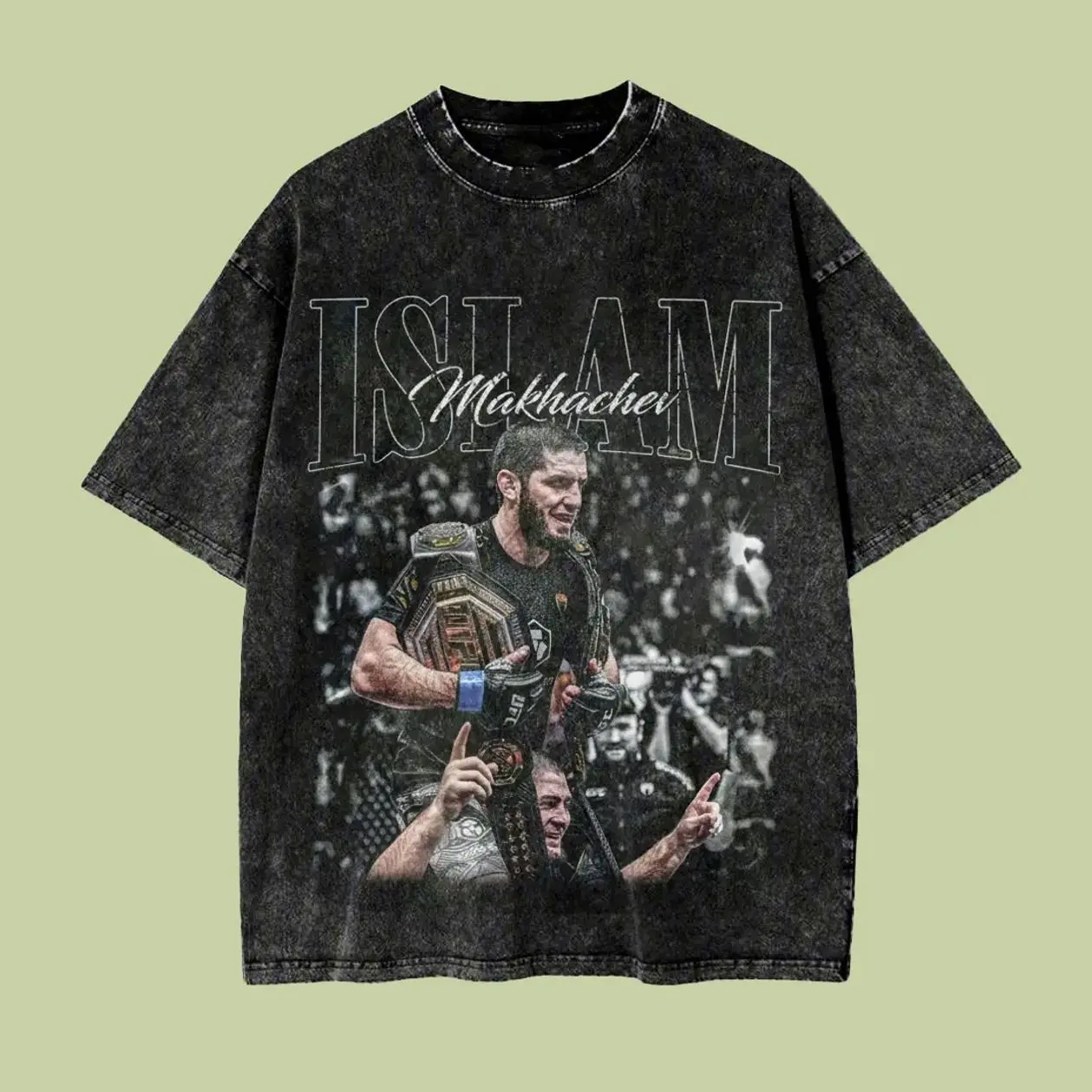 Islam Makhachev and Khabib Vintage Bootleg Shirt, Retro 90s UFC sweatshirt, MMA graphic hoodie, fighter wash shirt, Islam Makhachev champion shirt, gift for fan Q29