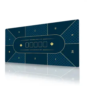 8 Players Texas Hold'em Poker Rubber Mat Poker Topper for Tables, Folding Portable Poker Table Top Layout w/Carrying Bag for Poker Games, Blackjack, Casino desk mat gift