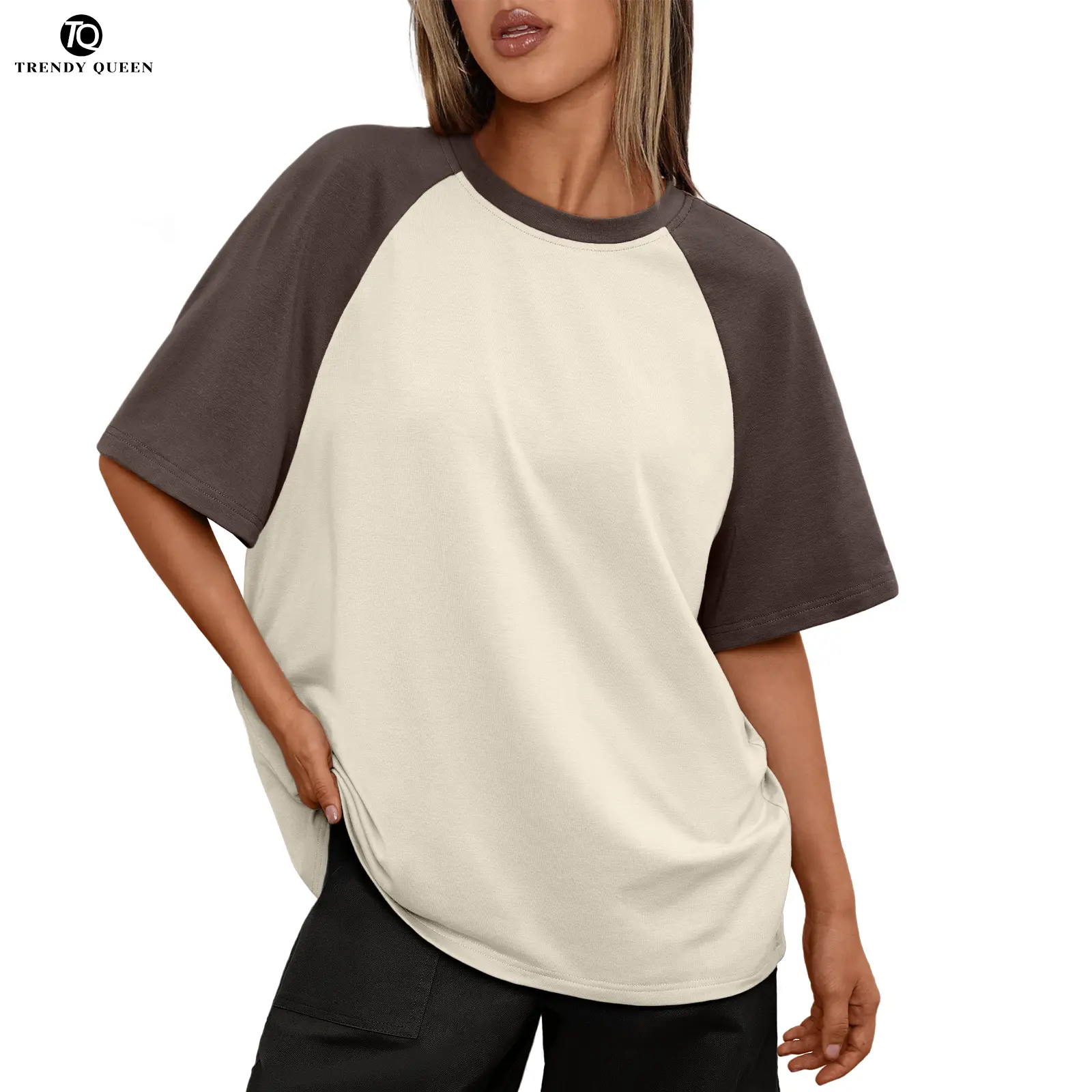 Trendy Queen Women's Plus Size Short-Sleeve Athletic Workout Shirt - 2026 Summer Fashion Top