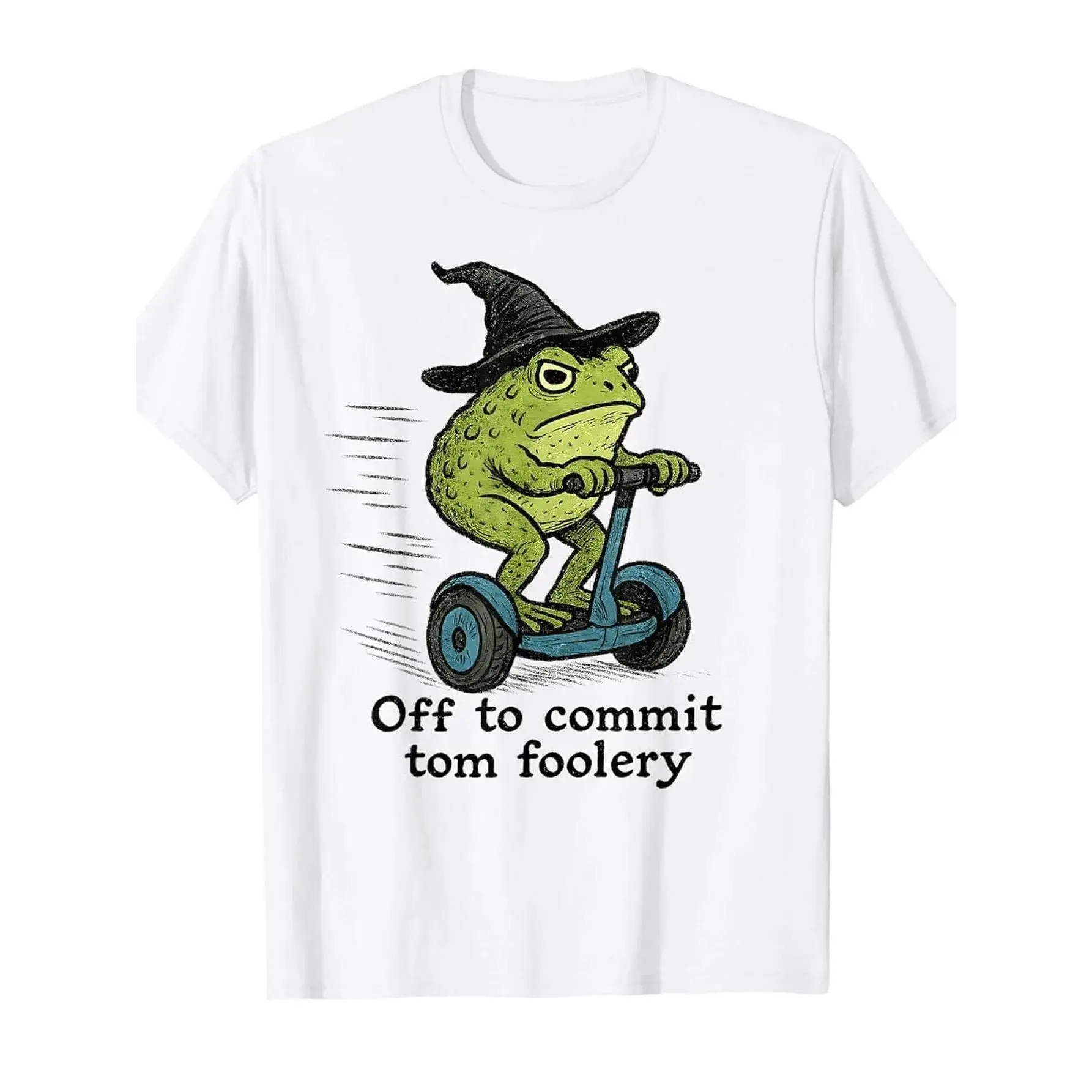 Funny "Off to Commit Tom Foolery" Meme Frog Graphic T-Shirt
