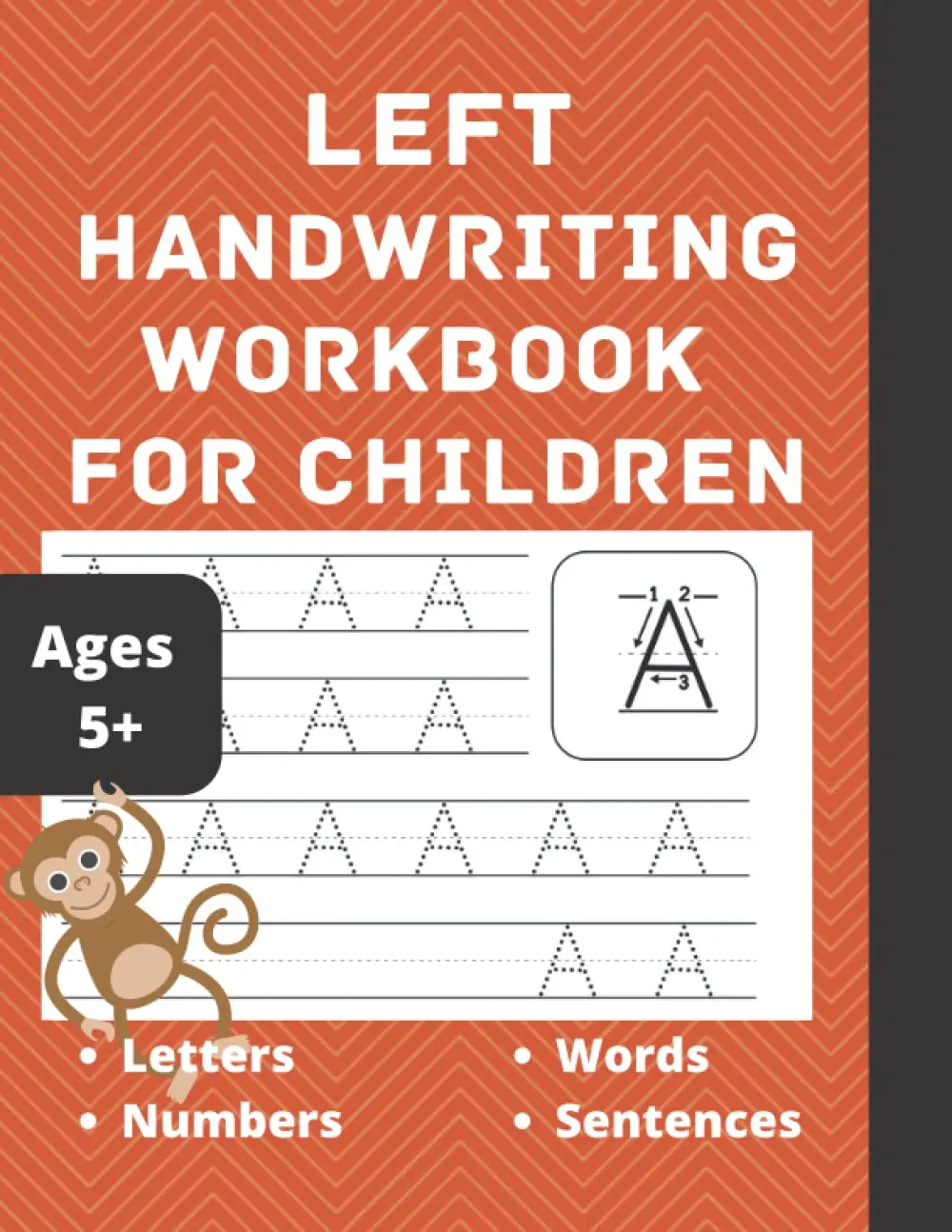 Left Handwriting Workbook for Children - Trace English Alphabets and Numbers - Practice Book for Left Handed Kids