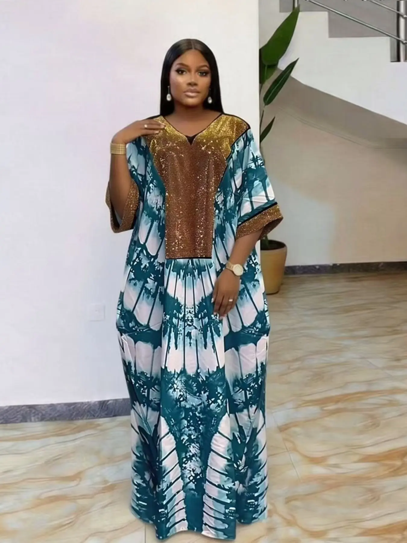 African Style Women's Dress, Casual Wear, Womenswear, Summer High-End Rhinestone V Neck, Ethnic Print, Plus Size, Long Robe, Multi-Color, Loose Fit, Short Sleeve, Nigerian Kaftan Boubou, Casual Dresses, Boho Summer Dresses - African Style Women's Dress, Casual Wear, Womenswear, Summer High-End Rhinestone V Neck, Ethnic Print, Plus Size, Long Robe, Multi-Color, Loose Fit, Short Sleeve, Nigerian Kaftan Boubou, Casual Dresses, Boho Summer Dresses -