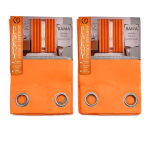 Rama Orange Energy Efficient Curtains 2 Pack 54x84 Blackout Grommet Window Treatment for Enhanced Home Energy Efficiency