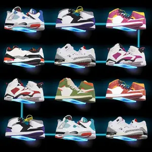 12-Pack Floating Shoe Display Rack with Lights, Wall-Mounted Color-Changing Sneaker Display Rack, Floating Shoe Rack Organizer for Displaying Sneaker Collections or Shoe Boxes