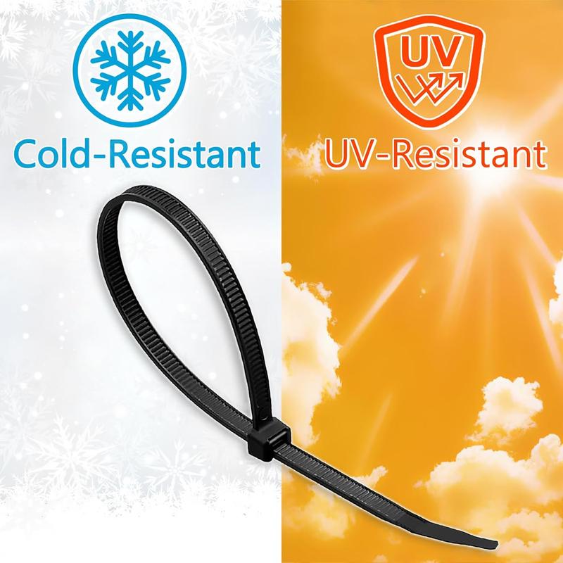 Zip Ties 10 inch (1000 Pack), Black Cable Ties, 45lb Tensile Strength, Wire Ties,