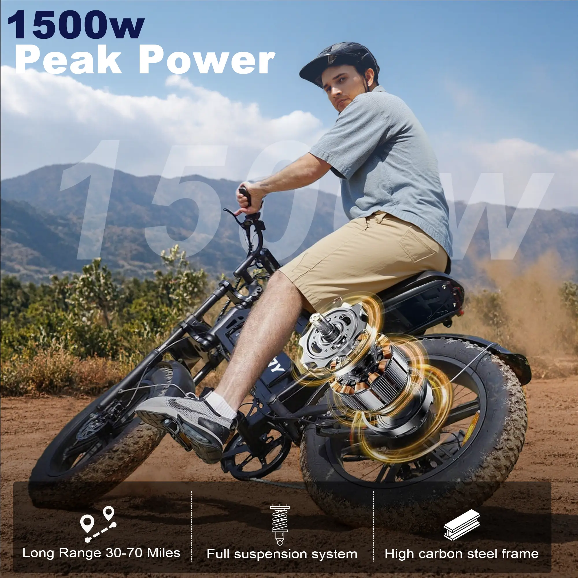 【VOLTVOGUE 】Electric Bike, Equipped with High Carbon Steel Frame, Full Suspension System, 25mph Top Speed, 48V 648Wh, Pedal Assist Range of 30-70 Miles, 16-Inch All-Terrain Tires, Off-Road Motorcycle.  Ebike  Electric Motorcycle[BK16]