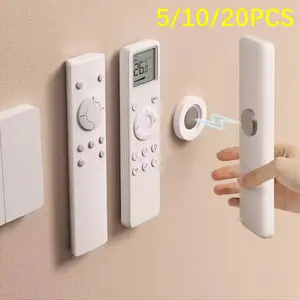 Magnetic Remote Control Holder Wall Mount 5/10/20-Pack Self-Adhesive TV Remote White Hook Organiser Hangable Hangers 20-25 Kg Capacity