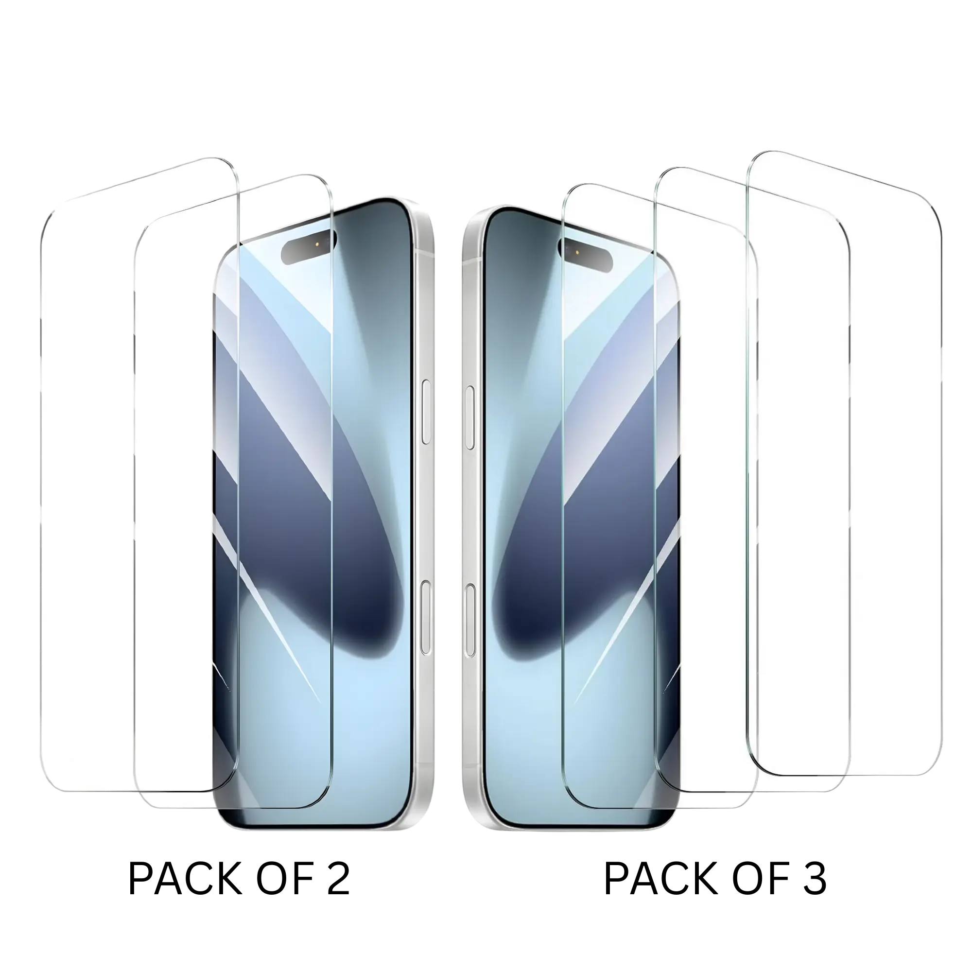 UPTECH1 Clear Tempered Glass Screen Protector for iPhone 14/15/16/17 Series, Plus/Pro/Pro Max/Air/16e, 2 Pack & 3 Pack, Clear Anti-Scratch Screen Protection with Easy Bubble-Free Installation