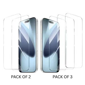 UPTECH1 Clear Tempered Glass Screen Protector for iPhone 14/15/16/17 Series, Plus/Pro/Pro Max/Air/16e, 2 Pack & 3 Pack, Clear Anti-Scratch Screen Protection with Easy Bubble-Free Installation