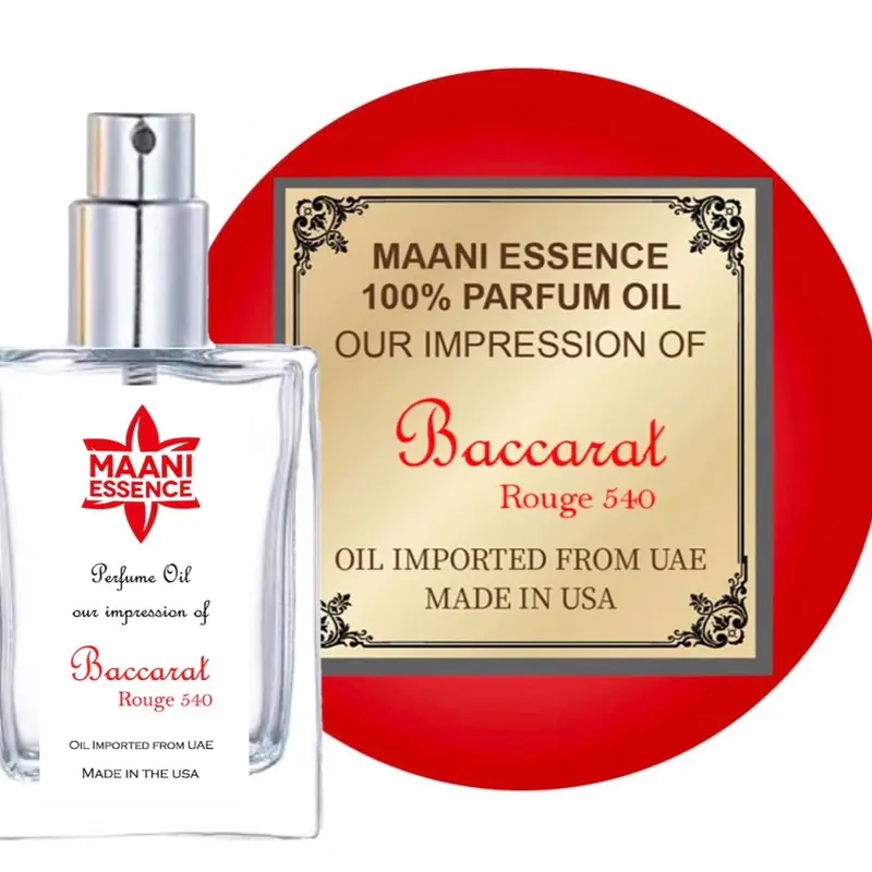 Maani Essence Scent BK 540 Our Impression of Baccarat Rouge 540  , Eu Da Parfum , Long Lasting 12-14 Hours Made in USA