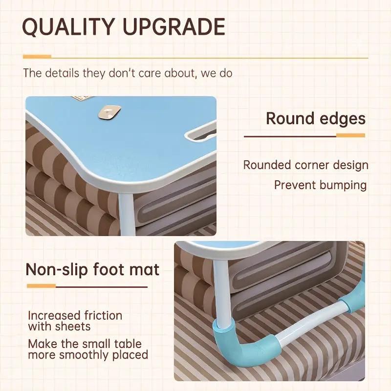 [Portable Laptop Table] Ultra Large Portable Laptop Bed Table | Multi Functional Tray Holder With Cup Holder And Drawer, USB, Fan, And Light - Perfect For Eating, Reading, And Writing On Beds, Sofas, Floors - Stable, Durable, And Foldable