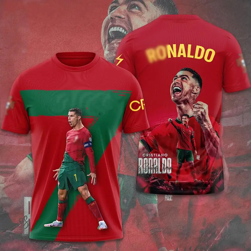Ronaldo Portugal National Football Ronaldo Soccer Jersey Custom Name Number Men's Jersey, Portugal Flag Football Shirt For Fans 3D Round neck Jersey, Football Shirt Jersey, Soccer Team Jersey, Oversized Vintage Jersey, Soccer Merch, Gift for Soccer Fans