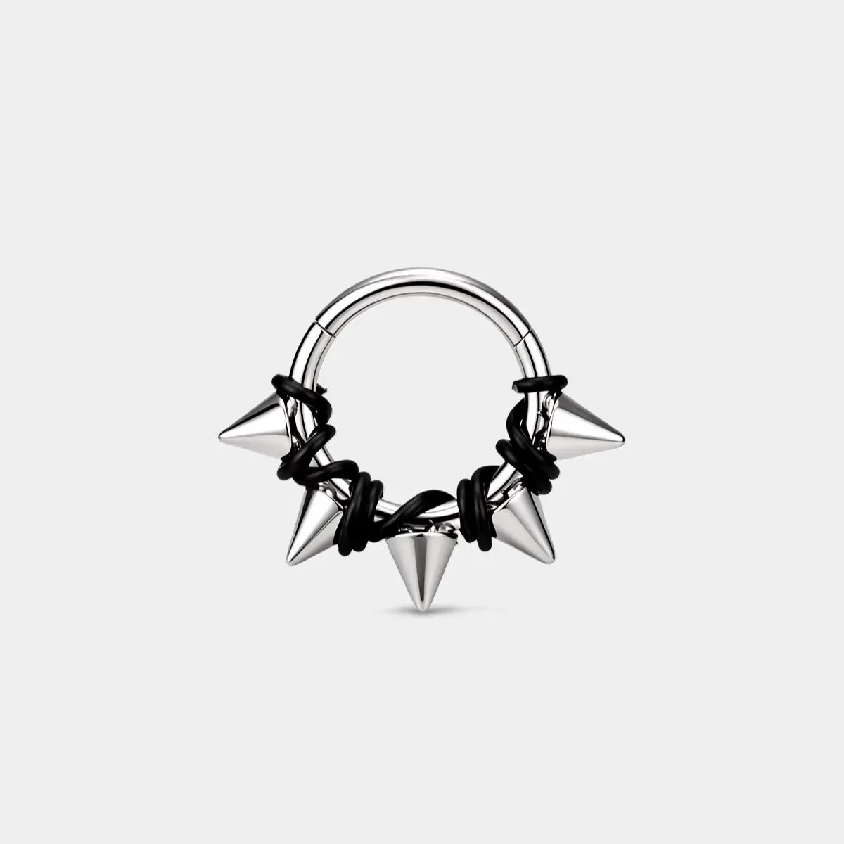 Oufer 16G Twining Spikes Hinged Segment Stainless Steel Septum Ring