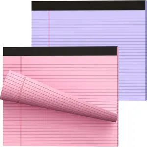 11" x 9.5" Legal Pads College Ruled Notepad 2 Pack  & Purple Colored Note Pads 30 Sheets Lined Paper Pads 80 GSM Legal Pad Perforated Writing Pads with Sturdy  for School, Office,