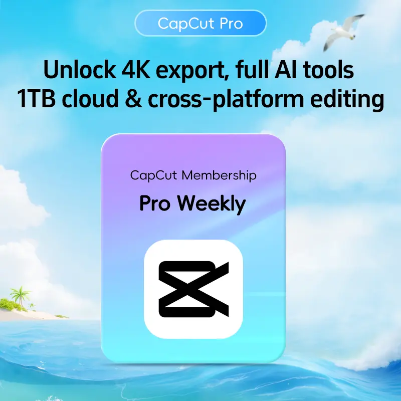 CapCut Pro Weekly Plan  Premium Video Editing Membership for Mobile, Desktop & Web