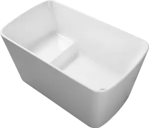 49" Acrylic Freestanding Japanese Soaking Tub – Glossy White  | Square Sit-In Design | Chrome Overflow & Drain | Deep Relaxation & Modern Style