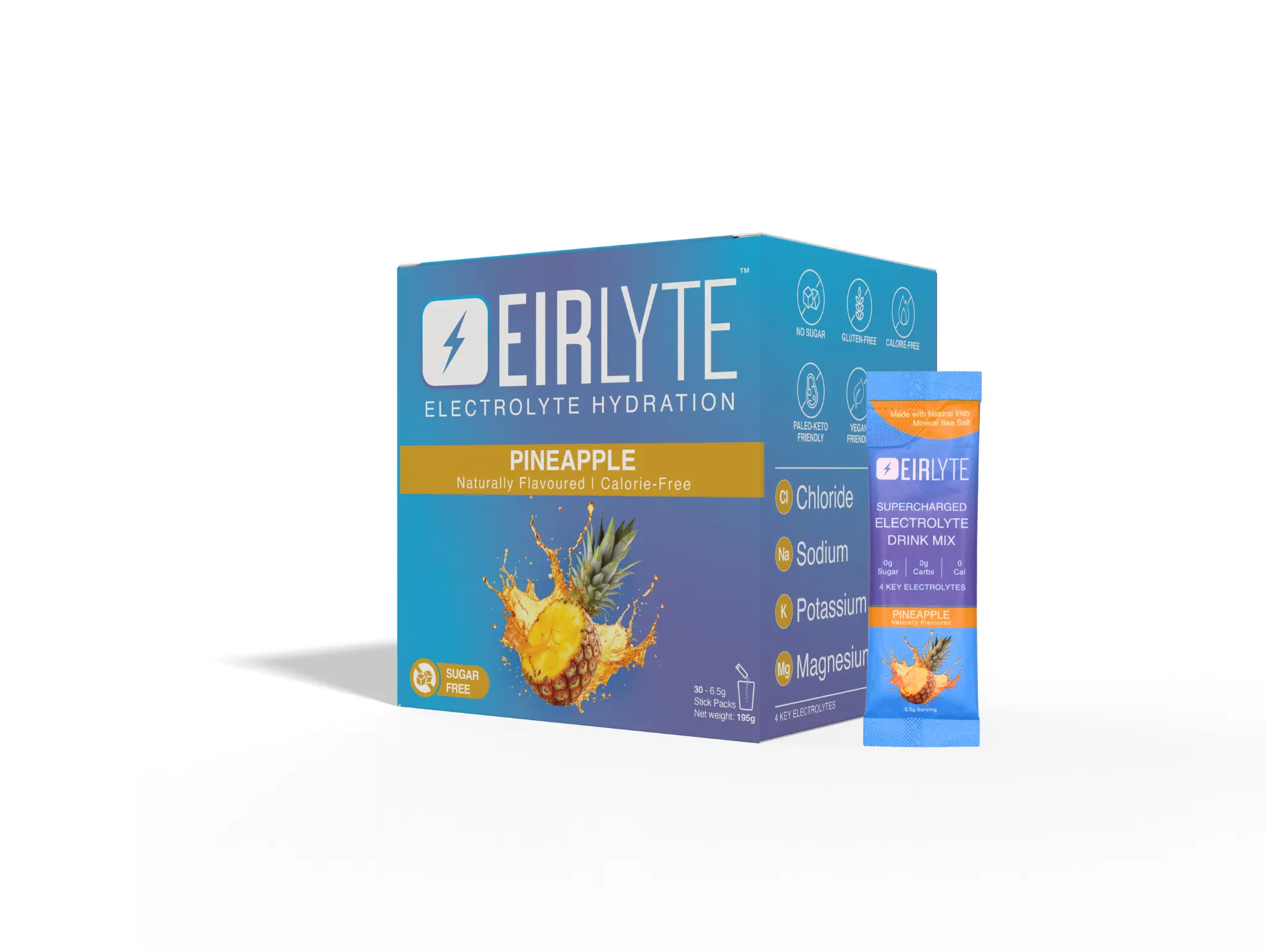 EirLyte Electrolyte Hydration Powder - Pineapple | 30 Sachets | Zero Sugar