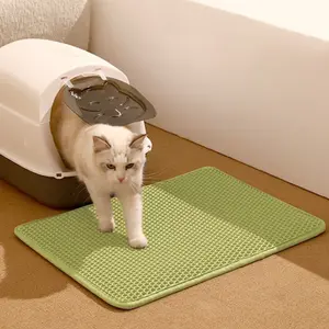 Cat Litter Mat - Ultra-Large Litter Box Mat with Double Layers, Urine-Proof and Non-Slip Litter Trapping Mat, Easy to Clean Kitty Litter Mats for Floor, Scatter Control