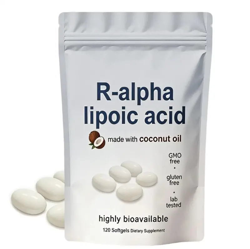R Alpha Lipoic Acid 600mg with Coconut Oil, Antioxidant, Energy and Metabolic Support, Non-GMO, Gluten Free, 120 Softgels