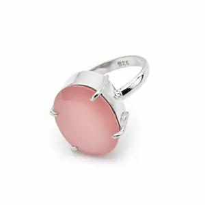 Yaya's One-of-a-Kind Pink Guava Quartz Sterling Silver Ring - Size 7.5 - ID 140