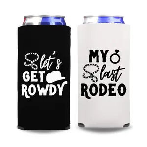 Bachelorette Party Skinny Coolers, My Last Rodeo - Let's Get Rowdy, Engagement Gift, Wedding Coolies, Slim Spiked Seltzer Coolies, Drinkware Water Proof
