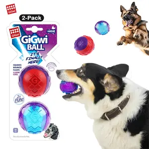 【GiGwi】Squeaky Ball Dog Toy, Interactive Chew and Throw Toy, Soft and Durable Rubber Ball, Perfect for Outdoor Play, Fun Ball for Small and Large Dogs