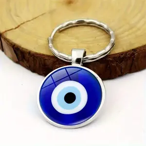 Blue Evil Eye Keychain, Creative Simple Key Ring, Unique Design Key Holder, Perfect Gift for Friends & Family, Durable Material