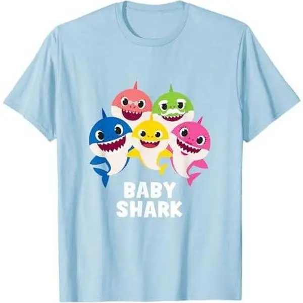 Pinkfong Baby Shark family t-shirt with text T-Shirt