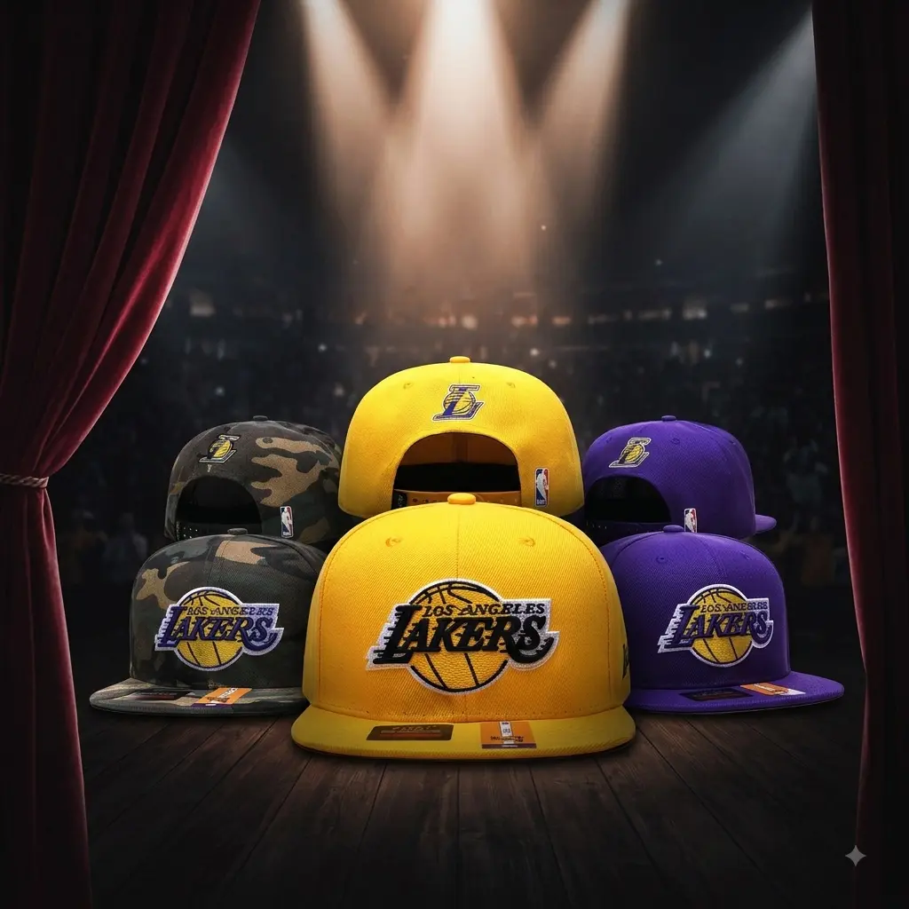 New Era Retro LA Lakers Vibe Basketball Snapback | Premium Brand High Crown Cap | Camo Purple Yellow Visor Hat Unisex new, Color-Blocked Unisex Baseball Caps, new era unisex streetwear hat