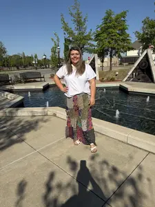 Retro Revival Patchwork Flare Pants PLUS